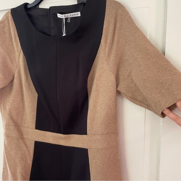 Trina Turk Black and Tan Colorblock Sheath Dress - Picture 12 of 14